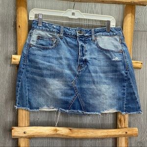 American Eagle Jean Button Fly Skirt 6